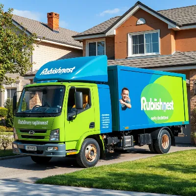 Rubbish Nest truck ready for rubbish removal