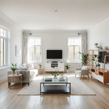 Clean and organized living room after rubbish removal