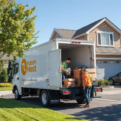 Rubbish Nest truck collecting items